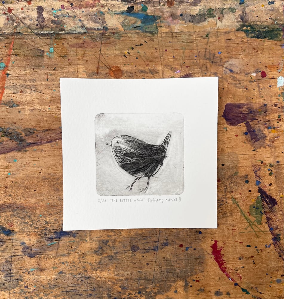 ‘The Little Wren’ original drypoint etching