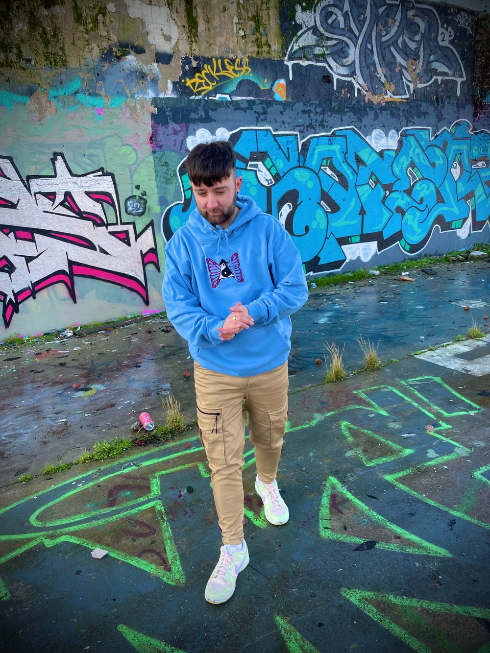 Image of Cloudy Blue Butterfly Hoody