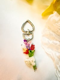 Image 2 of Red Flowers Bouquet Keychain 