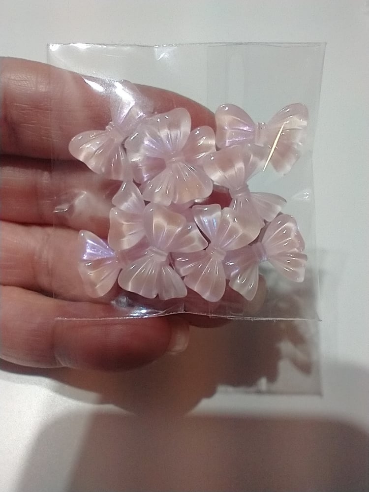 Image of Pink Shimmer Bow Cabochons