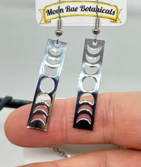 Image 1 of Moon Phase Silver Earrings
