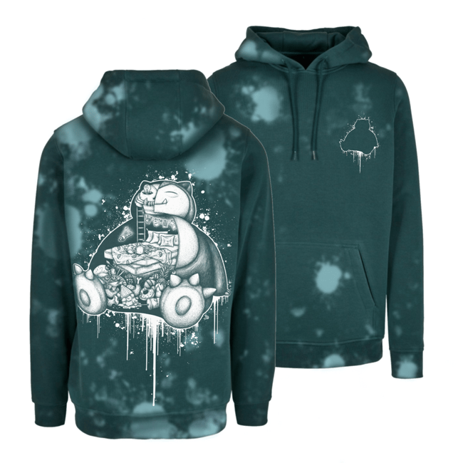 #143 Anatomy Turqouise Bleached Hoodie