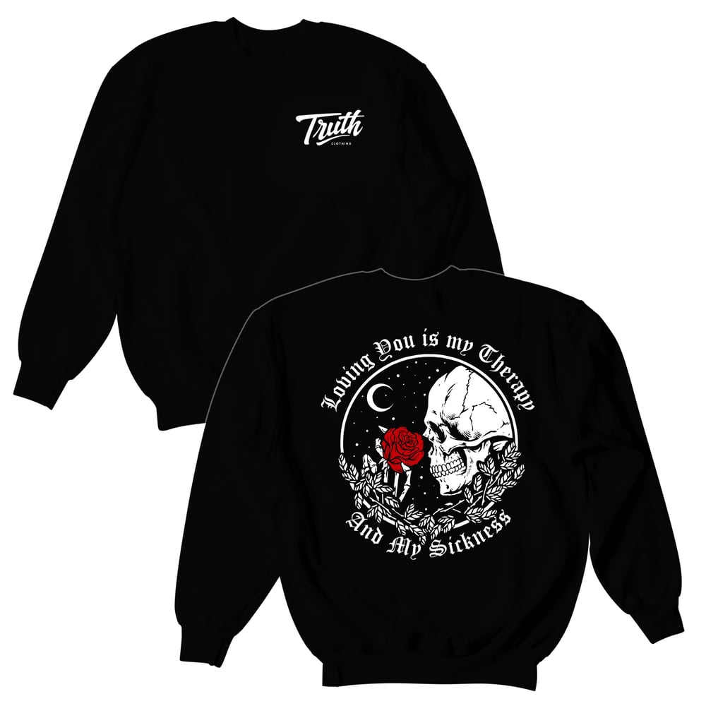 "My Sickness" Crewneck | Black/White/Red