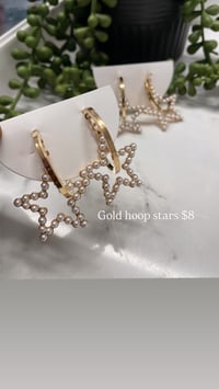 Gold hoop star earrings 