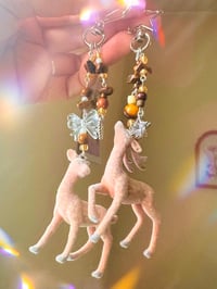 Image 1 of Handmade Fuzzy Deer Keychains