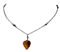 Stainless & Stones | Tourmaline leave pendant dainty necklace