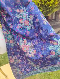 Image 5 of Stevie sari top-upto size 8-16 navy and jade