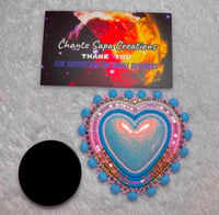 Image 7 of Hand Polished Light Blue Heart Beaded Popsocket 