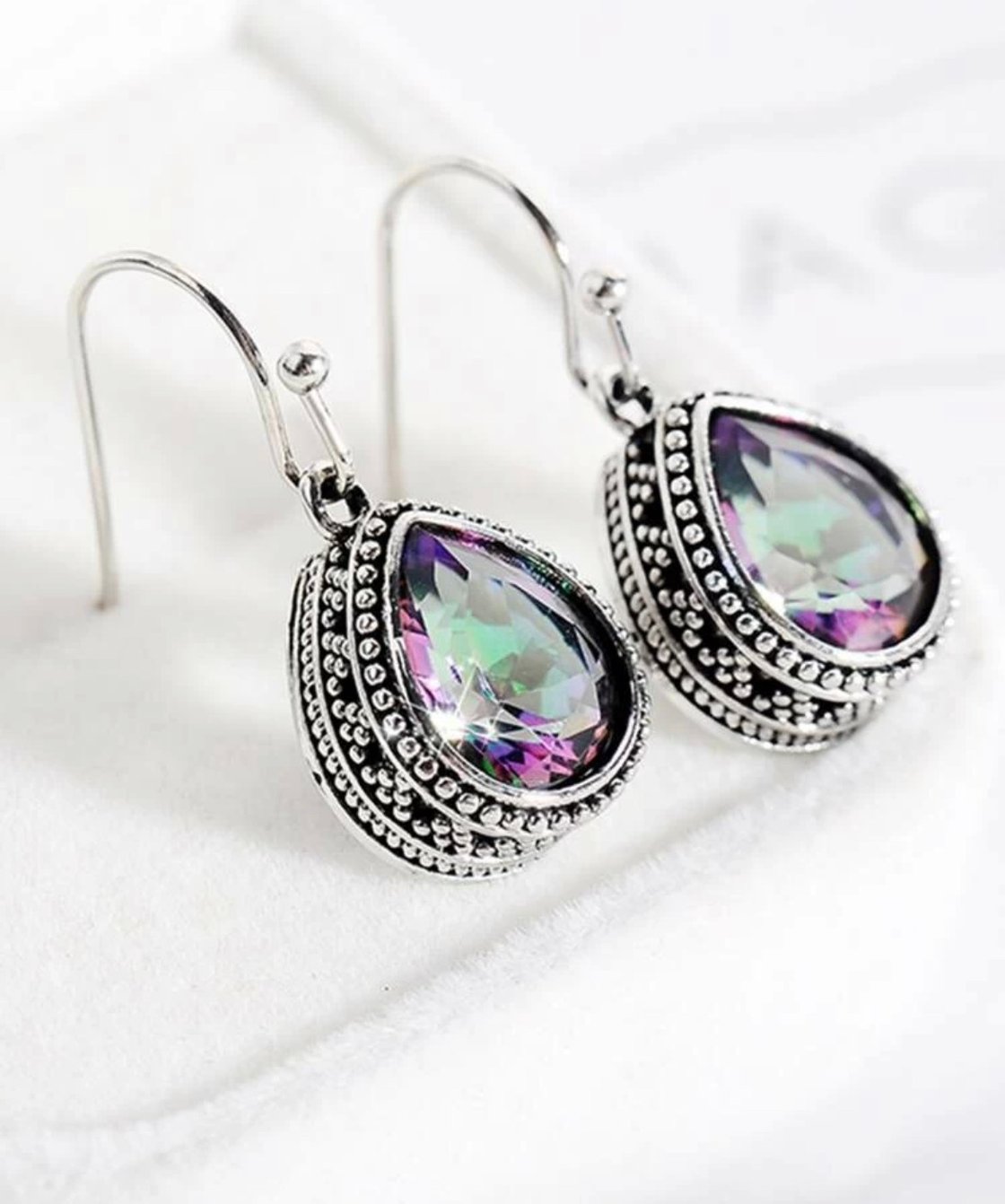 Image of Vintage Waterdrop Style earrings silver