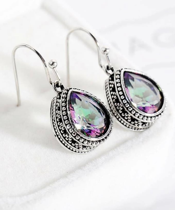 Image of Vintage Waterdrop Style earrings silver