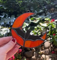 Image 1 of Stained Glass Bat Moon