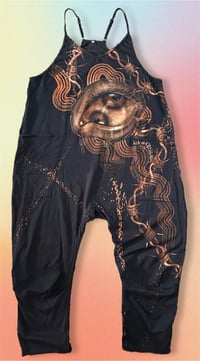 Image 1 of “CRAZED” CUSTOM BLEACH PAINTED BAGGY ROMPER MEDIUM