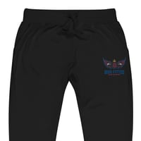 Image 4 of BOSSFITTED Neon Pink and Blue Embroidered Logo Unisex Fleece Sweatpants
