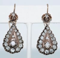 VICTORIAN DIAMOND TEAR DROP EARRINGS 