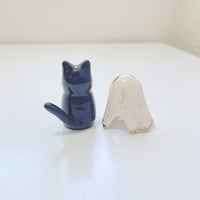 Image 5 of Glow in dark ghost cat ceramic figurine