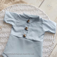Image 3 of Photoshoot romper - Noah - baby blue (NB or 9-12 months)
