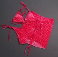 Image 4 of Lou 3 Piece Velour Bikini Set