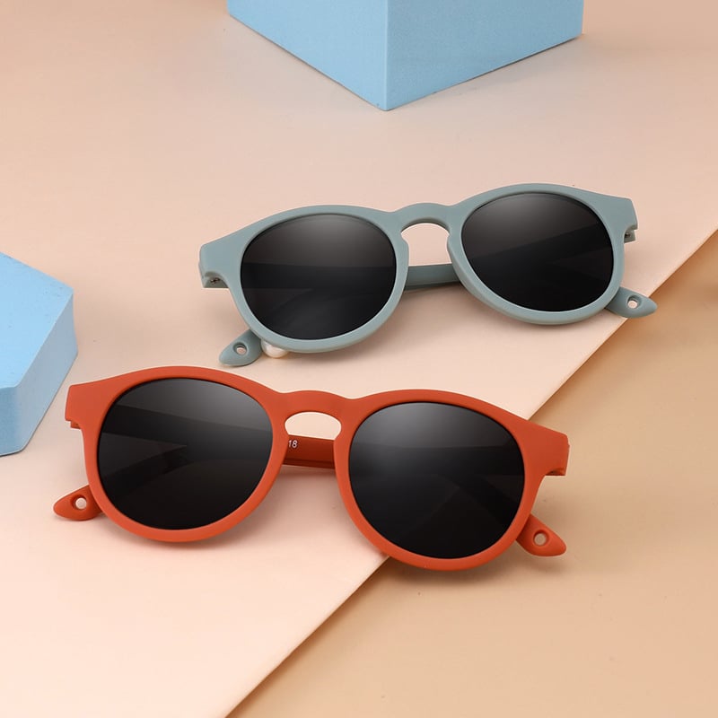 Image of 0-3 Years Newborn Fashion Baby's First Sunglasses with Strap Round Flexible UV400 Polarized Infant S