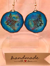 Image 5 of Handcrafted Resin Manta Ray Earrings 