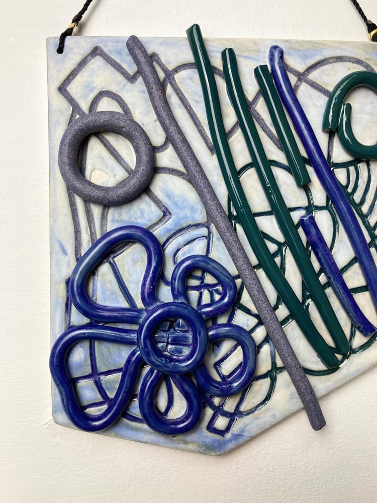 Image of Delphinium relief tile 