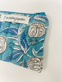 Image 2 of *EN STOCK* Porte-monnaie intérieur enduit indien bleu