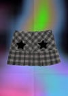 Grey Plaid Star Skirt 