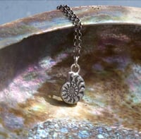 Image 4 of Ammonite Talisman – Handmade Sterling Silver Spiral Necklace, Symbol of Strength & Resilience
