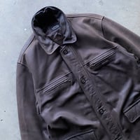 Image 2 of 90's CAMEL HEAVYWEIGHT LEATHER COAT