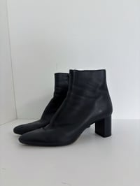 Image 1 of Zara black leather boots // 37