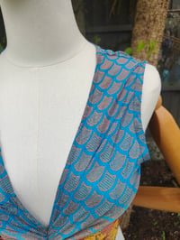 Image 10 of Pasha Co ord set top and frill wrap skirt - turquoise orange
