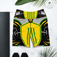 Image 1 of BOSSFITTED Grey Yellow Green and Black Yoga Shorts