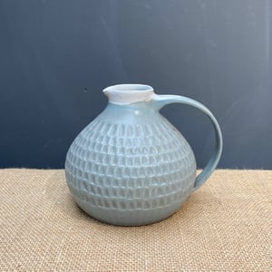 Image of Large Carved Jug - White/grey