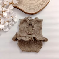 Image 2 of Newborn girls knitted bodysuit - Millie  | brown