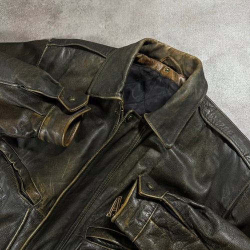 Image of 1990s Heavywieght Leather Air Force Jacket, Size Large