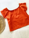 Burnt Orange Vintage fabric T Top sizes 14 & 18 with Free Postage 