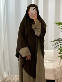 Image 1 of khaki jersey khimār