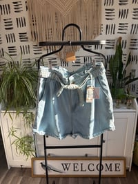 Image 1 of NWT denim tie shorts 