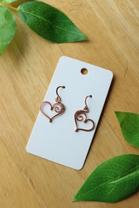 Image 2 of Copper Heart Earrings (two pairs available)