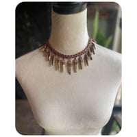 Image 1 of SALE - The Empress Necklace - Mixed Jaspers and Chestnut Brown Leather