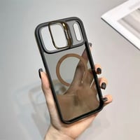 Image 6 of iPhone 17 Case - With Built-in Camera Lens Protector & Stand - Charcoal Transparency