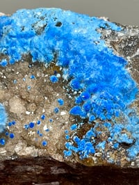 Image 3 of Rare Cyanotrichite On Quartz Matrix Specimen | Guizhou China