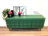 Image 3 of Mid century modern McIntosh green SIDEBOARD / LONG TV CABINET / DRINKS CABINET