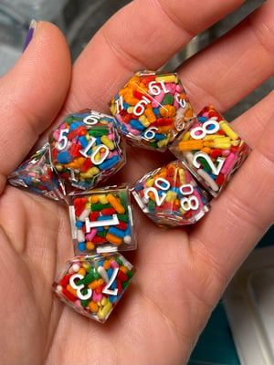 Image of Sprinkle Dice (preorder)  7-piece dice set for TTRPG