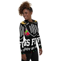 Image 4 of BOSSFITTED Black and Colorful Logo AOP Long Sleeve Women's Compression Shirt 