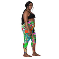 Image 2 of Ladies Funk Art Collage 2 Crossover Leggings with pockets