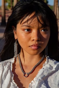 Image 2 of Asymmetrical Half Persian Earrings