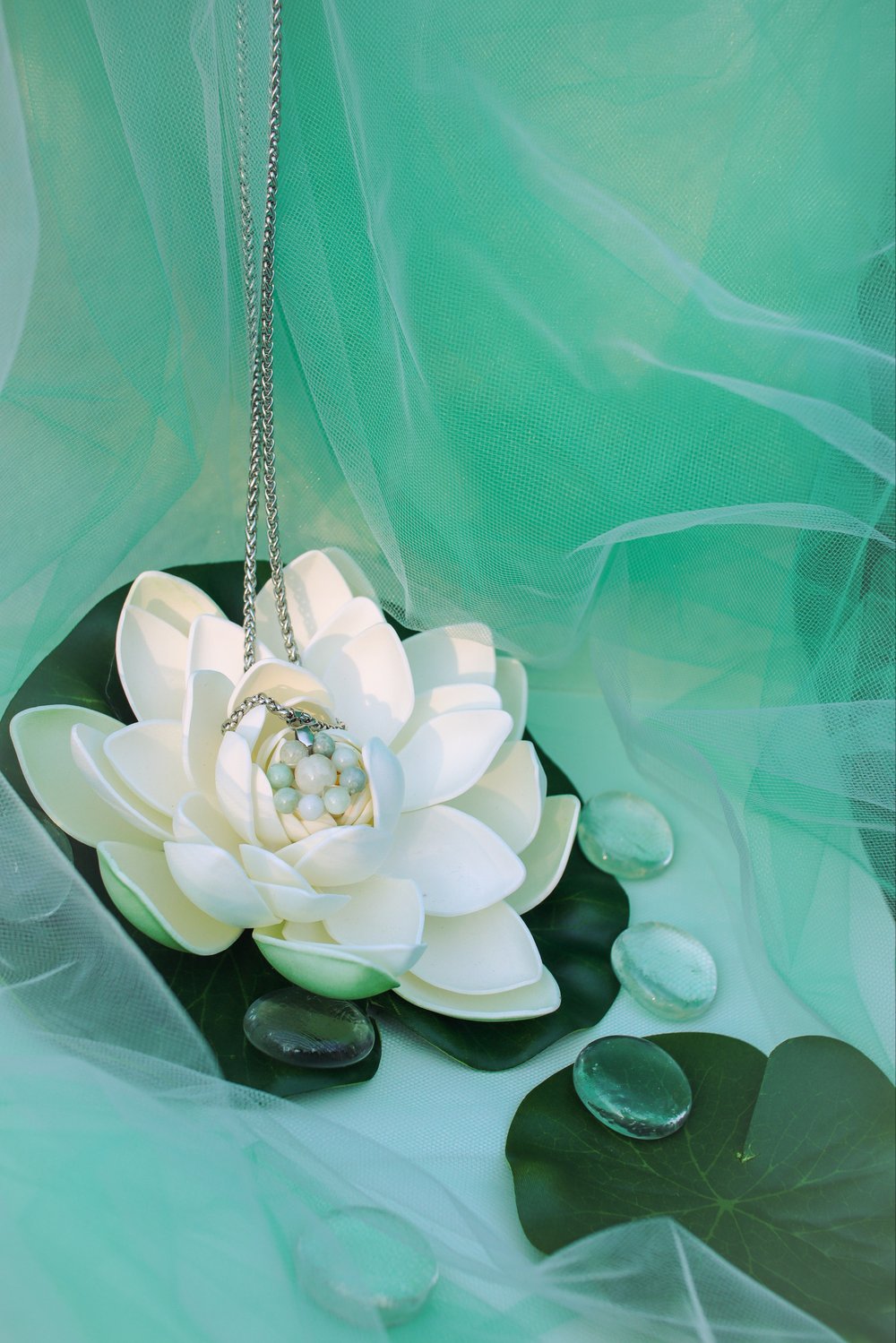 Image of Jade Lotus Necklace 