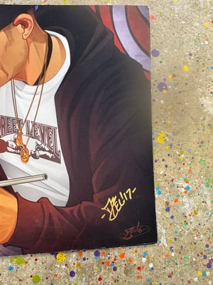 Image of DL on the torch printed on HEAVY stock