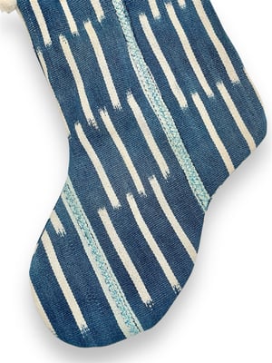 Image of CHRISTMAS STOCKINGS - INDIGO/PAISLEY