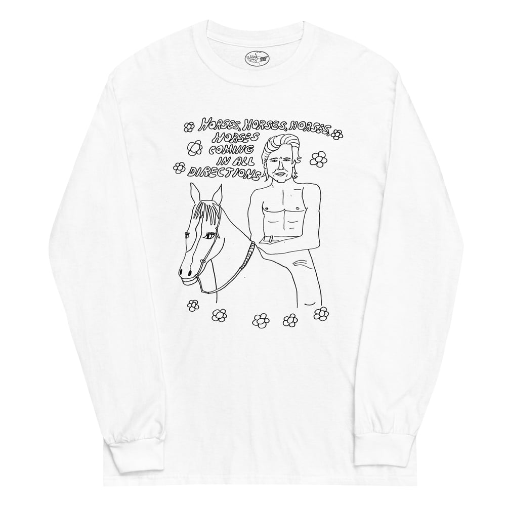 Image of Horses Printed  White Long Sleeve